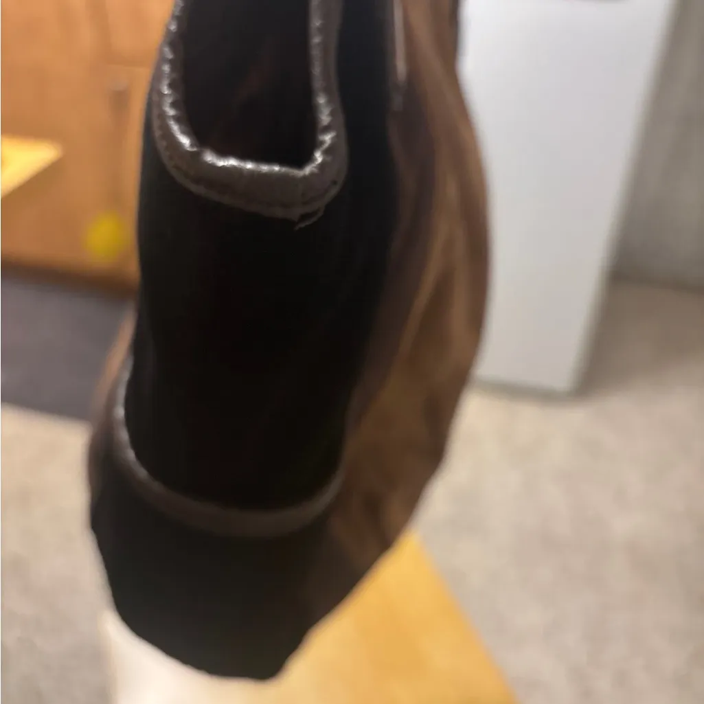 TIGNANELLO Leather Suede Hobo Shoulder Bag Purse Brown Women's Satchel - Image 8