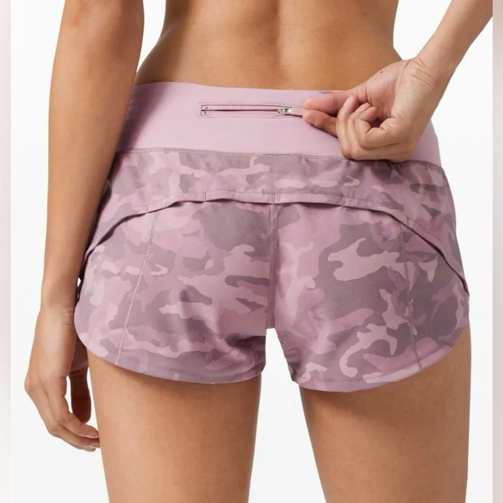 Lululemon Speed Up Shorts 4” Tall Mid Rise |Incognito Camo Pink Taupe Multi Sz 8 - Image 2