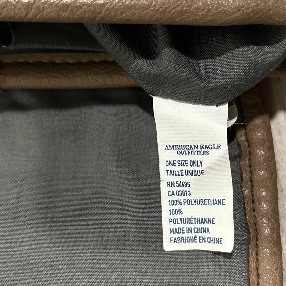 American Eagle Outfitters Small Floral Crossbody Purse Brown Faux Leather Bag - Image 7