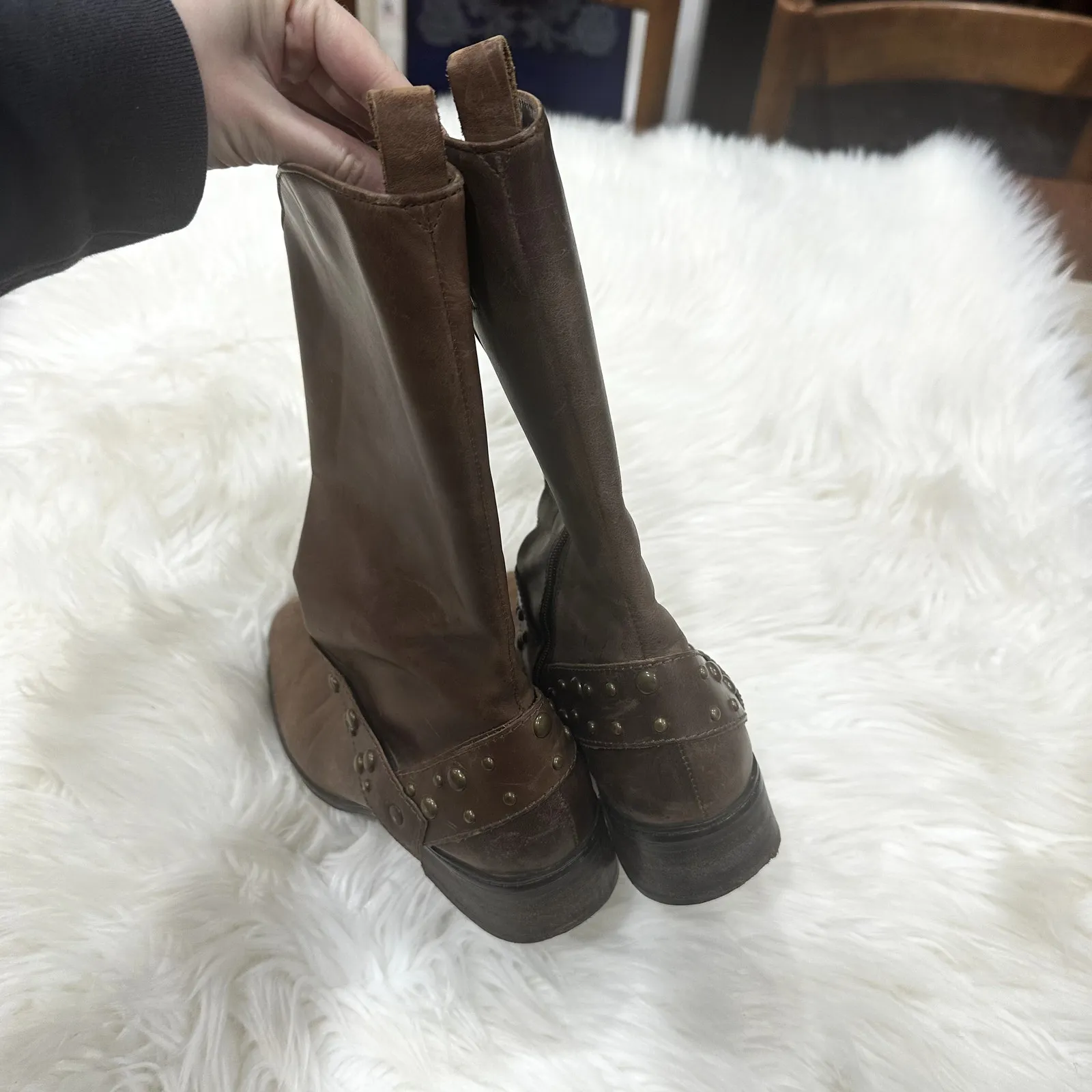 Matisse Studded Western Leather Cowboy Boot Sz 7 Brown - Image 8