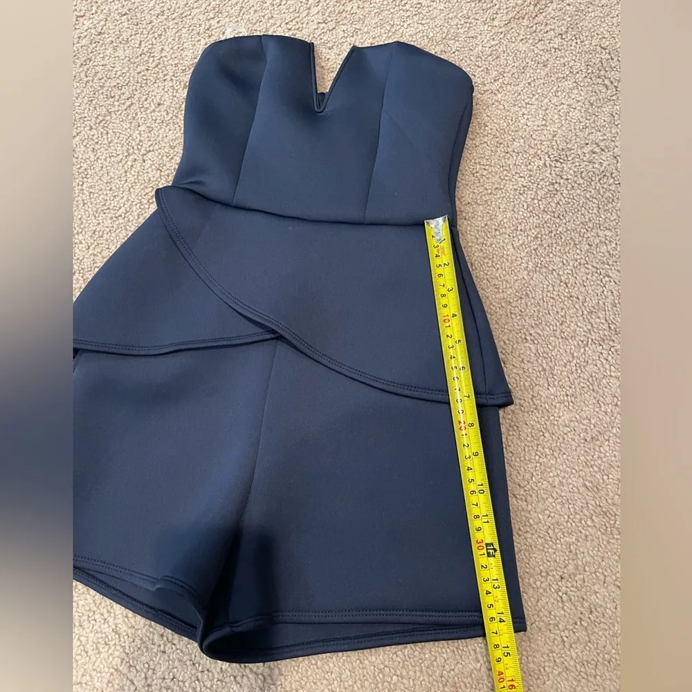 CHARLOTTE RUSSE Junior Navy Blue Tube Playsuit Jumpshort - Image 9