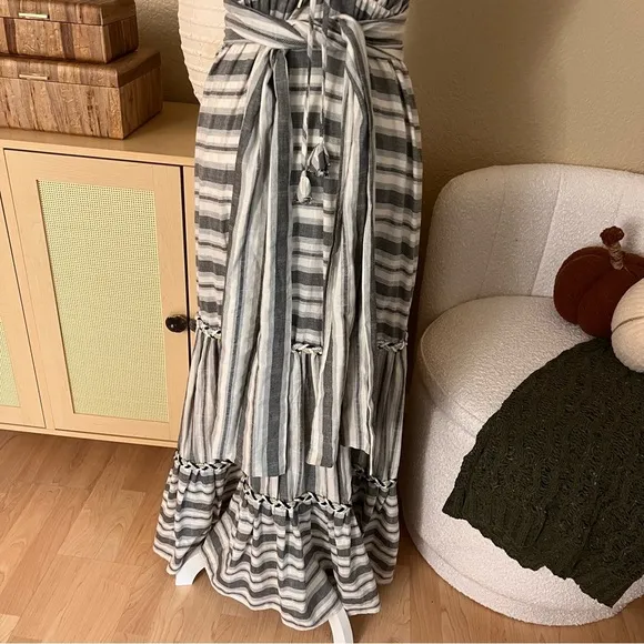 MISA Fournier Striped Maxi Cotton Bohemian Dress‎ Size Small - Image 10