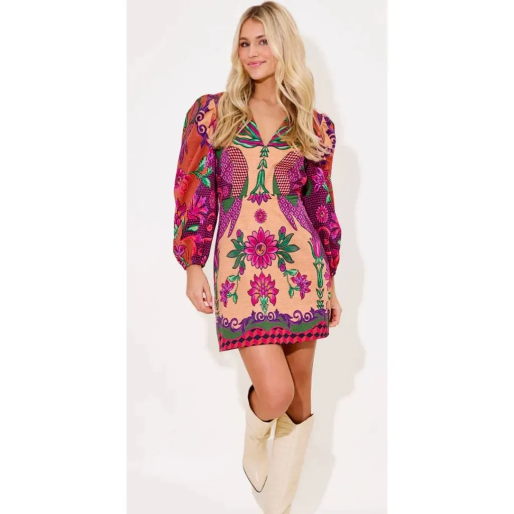 NEW Alden Adair Bridgette Dress Peacock Bloom Size L Purple Size L - Image 2