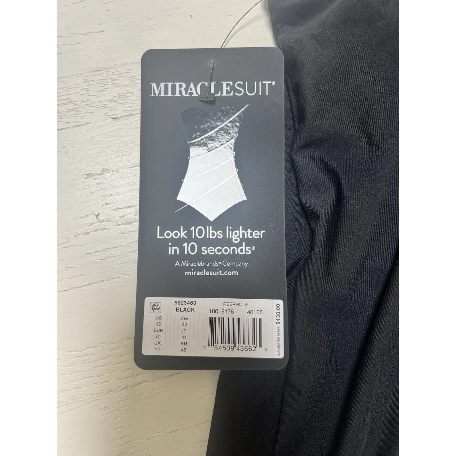 Miraclesuit Womens Samsara Peephole BLACK Tankini SWIM‎ TOP US SIZE 10 Nwt - Image 2