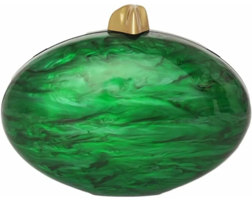 ⚡Women's Green Egg Metallic Evening Shiny Top Closure Trendy Clutch Handbags - Image 1