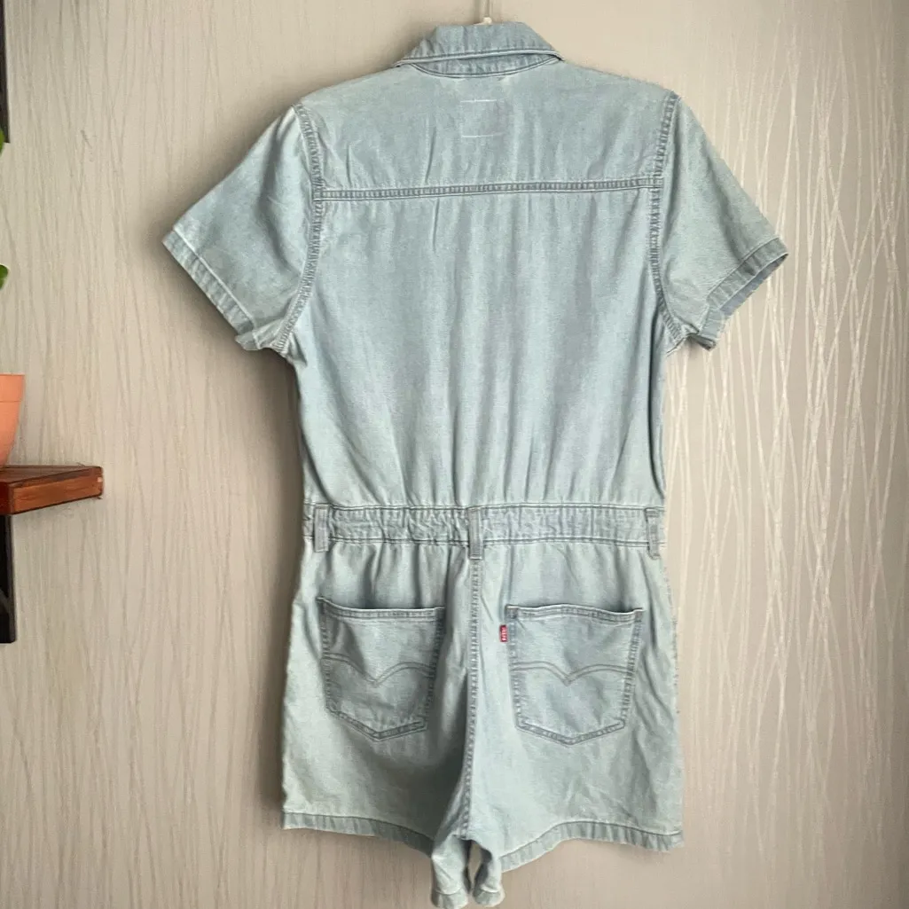 Levi's Women's Denim Jean Romper Size Medium - Image 8