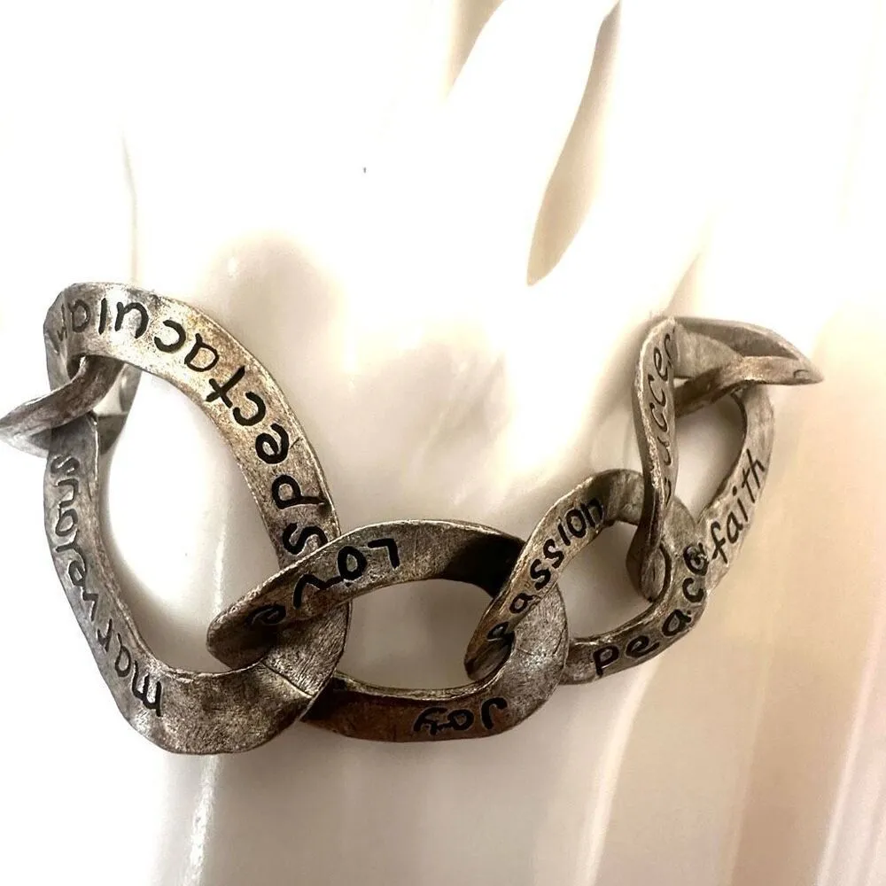 Sterling Silver inspirational link bracelet - Image 5