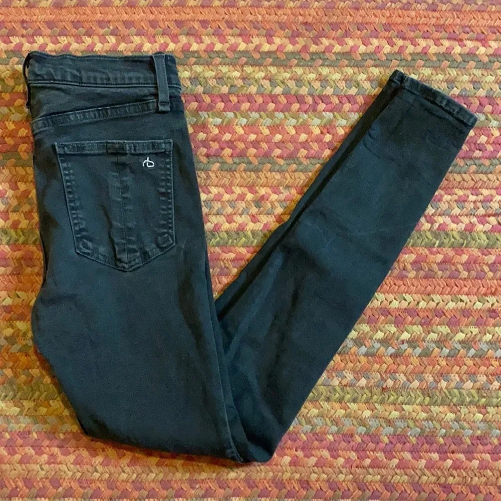 RAG & BONE BLACK HIGH RISE ANKLE SKINNY JEANS STRETCH - Image 2