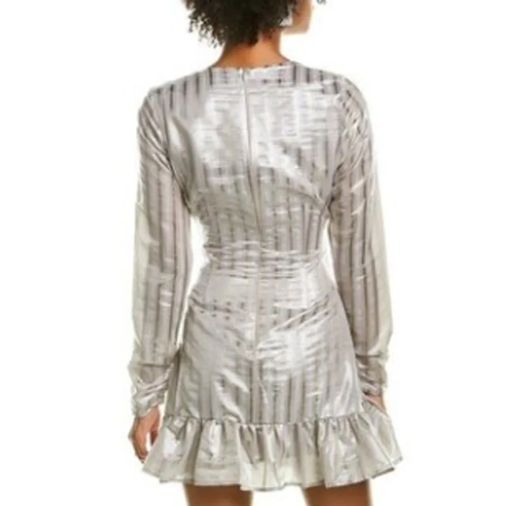 NWT Atoir Walk Me Home Metallic Cocktail Mini Dress in Silver/Gray Size 6 - Image 14