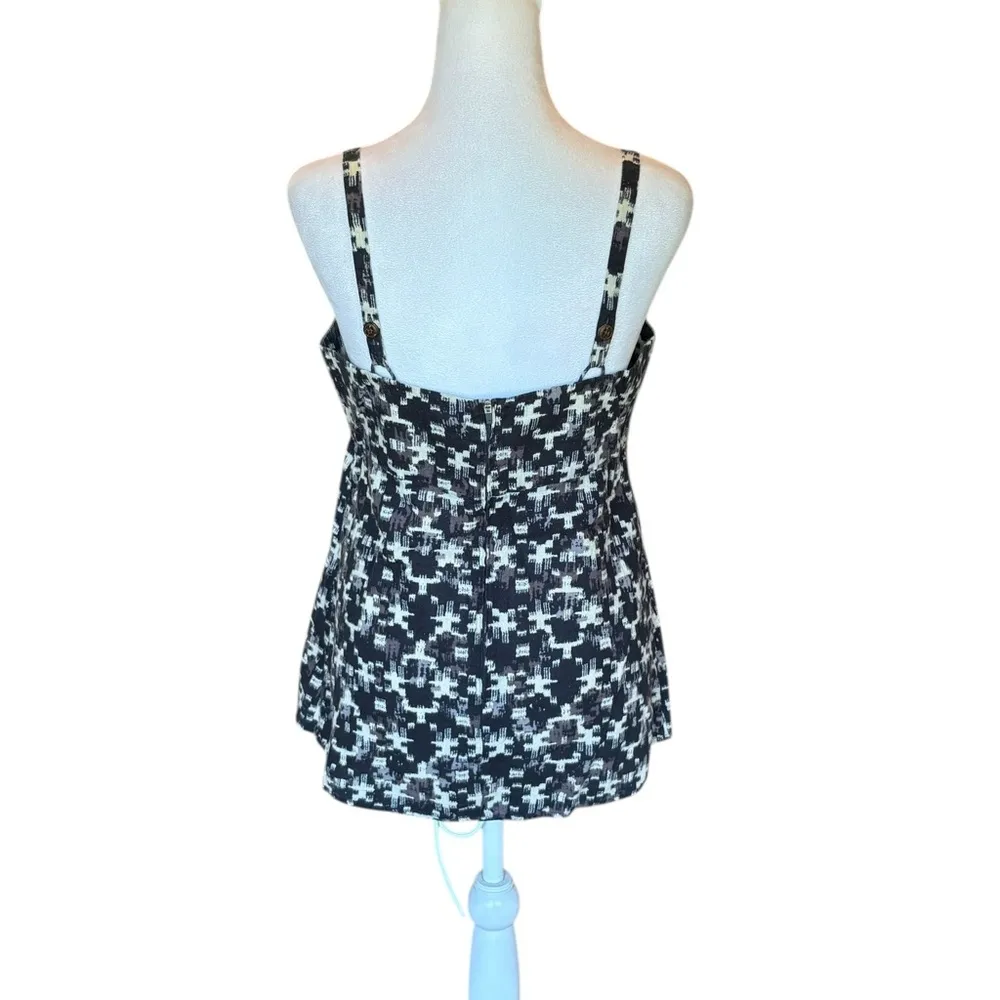 Patagonia Hemp Blend Odalisque Tank Top Black Beige Back Zipper Womens Size 8 - Image 2