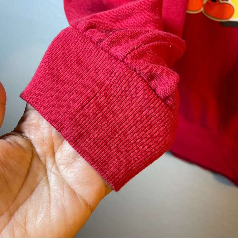 Disney Red Mickey Mouse Sweatshirt SZ:L - Image 6