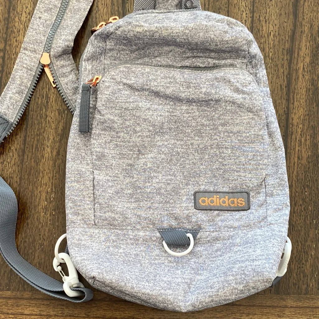Adidas Essential Convertible Crossbody Backpack Heather Gray - Image 2