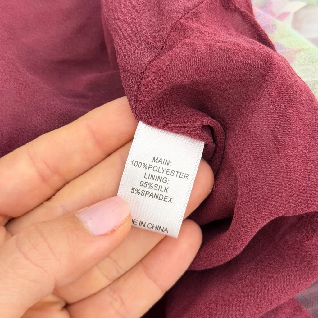 St. John Brigette Floral Print Georgette Pleated Blouse - Image 10