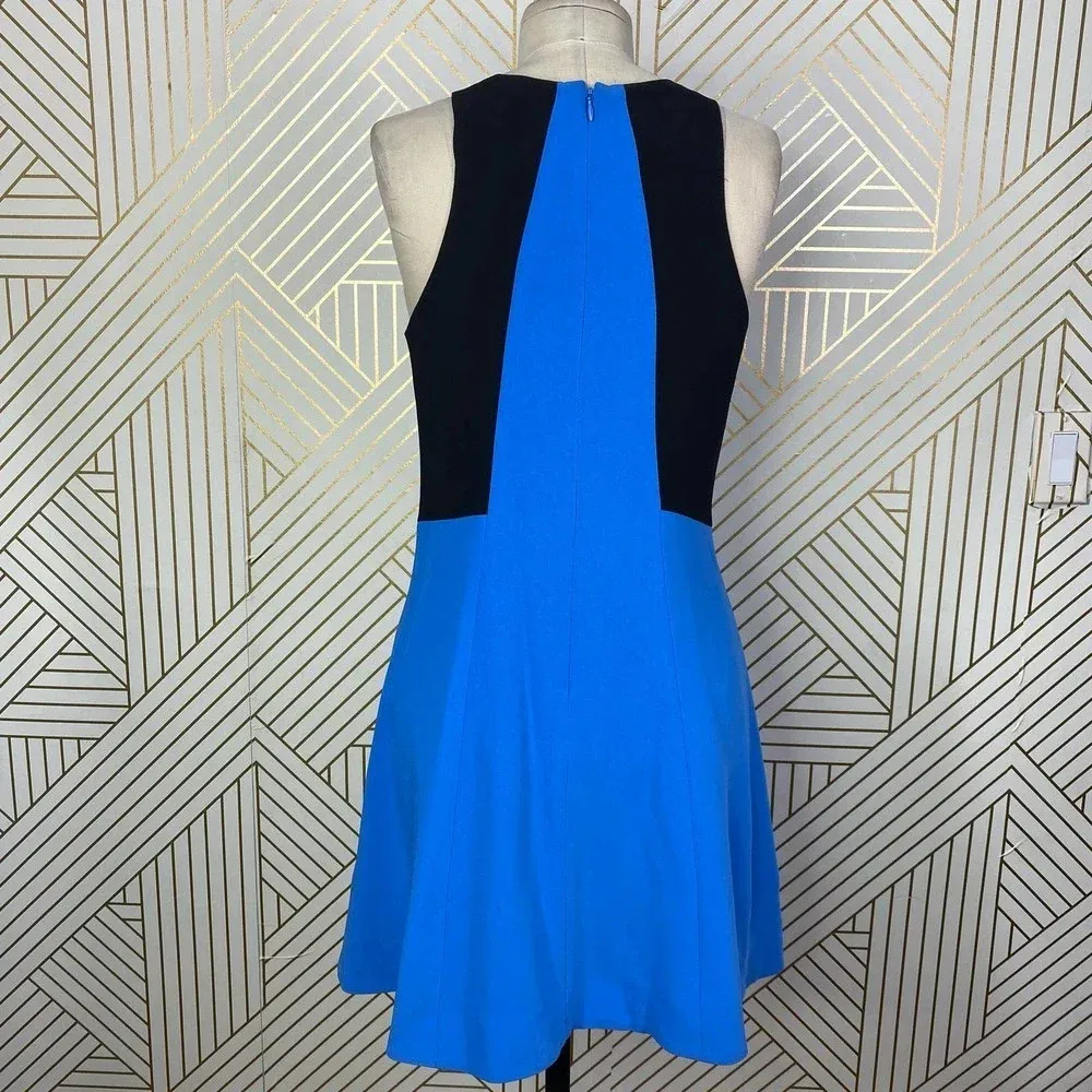 Rag and Bone Adeline Colorblock Fit & Flare Dress in Blue & Black Size‎ US 4 - Image 8