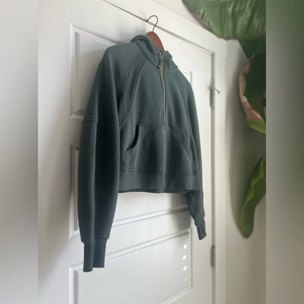 LULULEMON - Scuba Oversized Half Zip Hoodie Gold Zip Green XS/S - Image 3