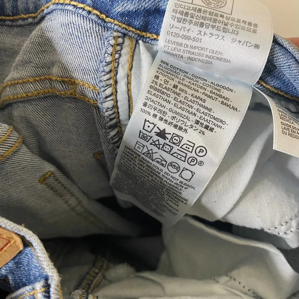 Levi's Mile High Cropped Wide Leg High Rise Denim Jeans Button Fly Size 24 - Image 9