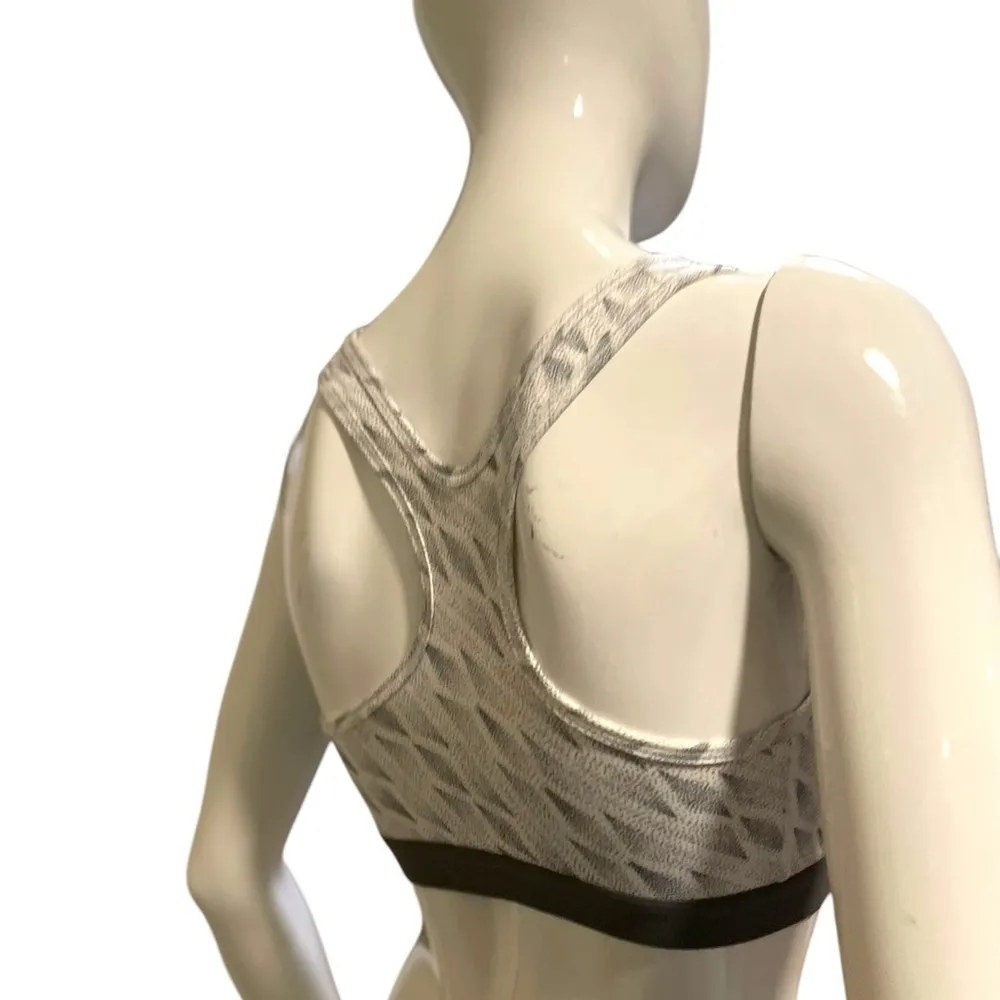 Nike Dri-Fit Shaping, Pro Combat Pinnacle Flannel Sports Bra Woman Grey White - Image 8