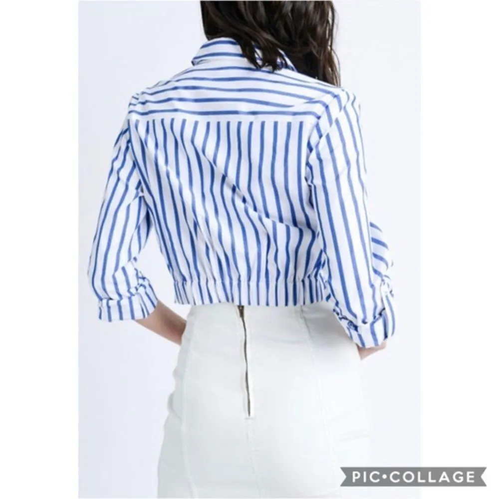 Mind Code ✨ Twist Front Striped Button Down Shirt✨ - Image 2
