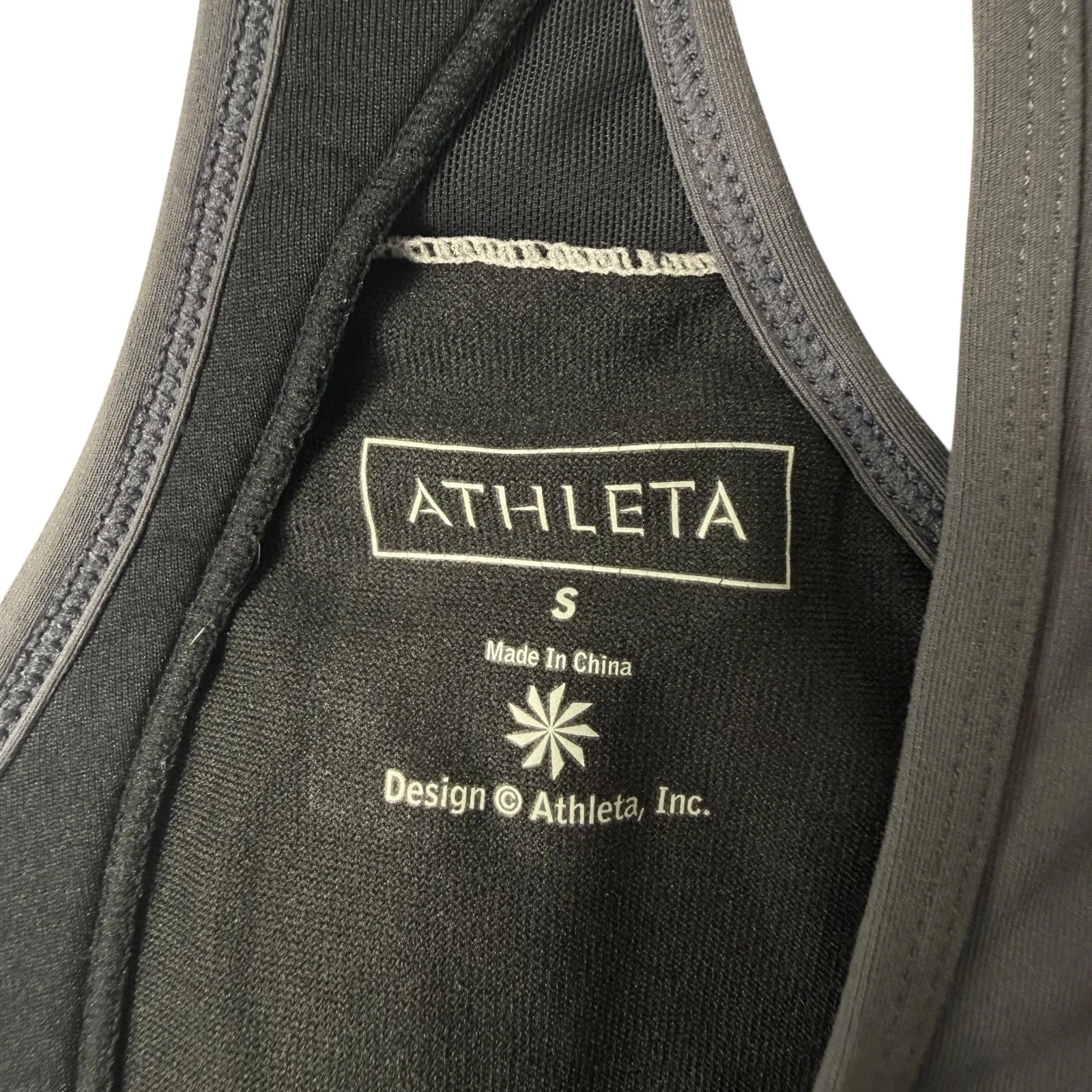 Athleta Women's Small Dark Gray Energy Racerback Tank Built in Bra Pocket Style - Image 5