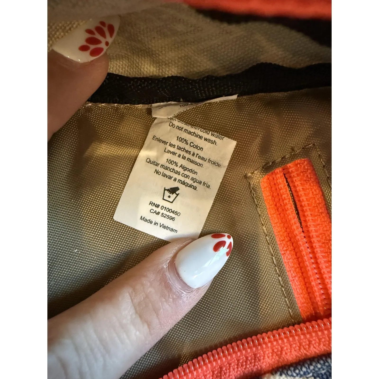 KAVU Rope Sling Bag Womens Blue White Aztec Pattern Canvas Crossbody Backpack - Image 11