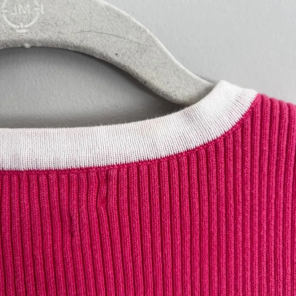PINK TOMMY HILFIGER RIBBED SWEATER‎ TANK TOP - Image 5