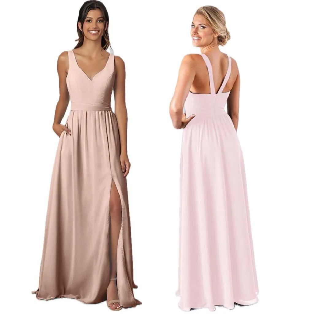 Kennedy Blue Riley Floor Length Maxi Bridesmaid Dress in Blush Pink Size 4 - Image 2