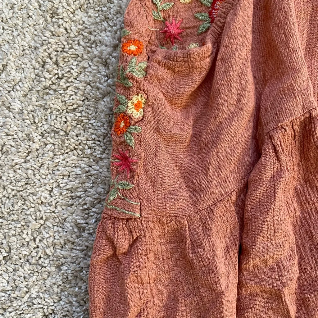 Embroidered Floral pink tank Top - Image 7