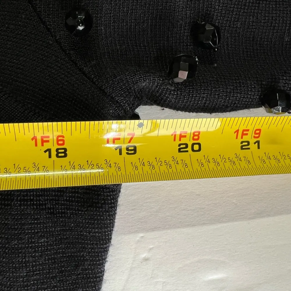 Outlander wool blend black beaded mock neck sweater dress vintage party cocktail Size M - Image 14