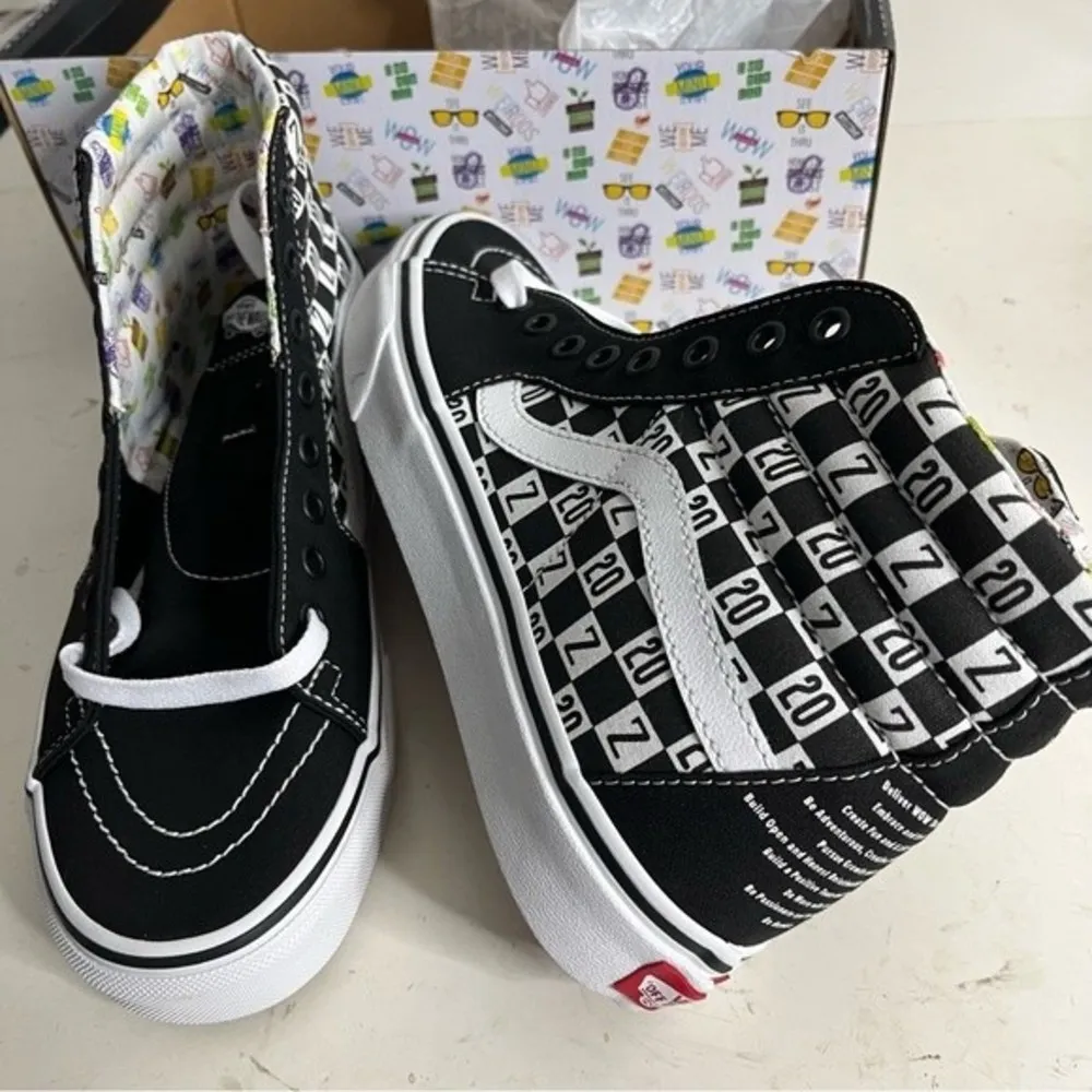 VANS High Tops Black White RARE Zappos 20th Anniversary Womens 9 Mens 7.5 NEW - Image 11