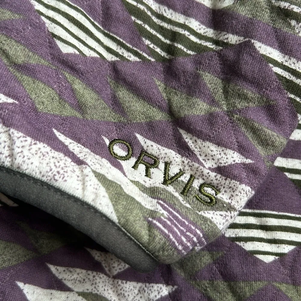 Orvis Quilted 5 Snap Sweatshirt Henley Pull Over - Image 6