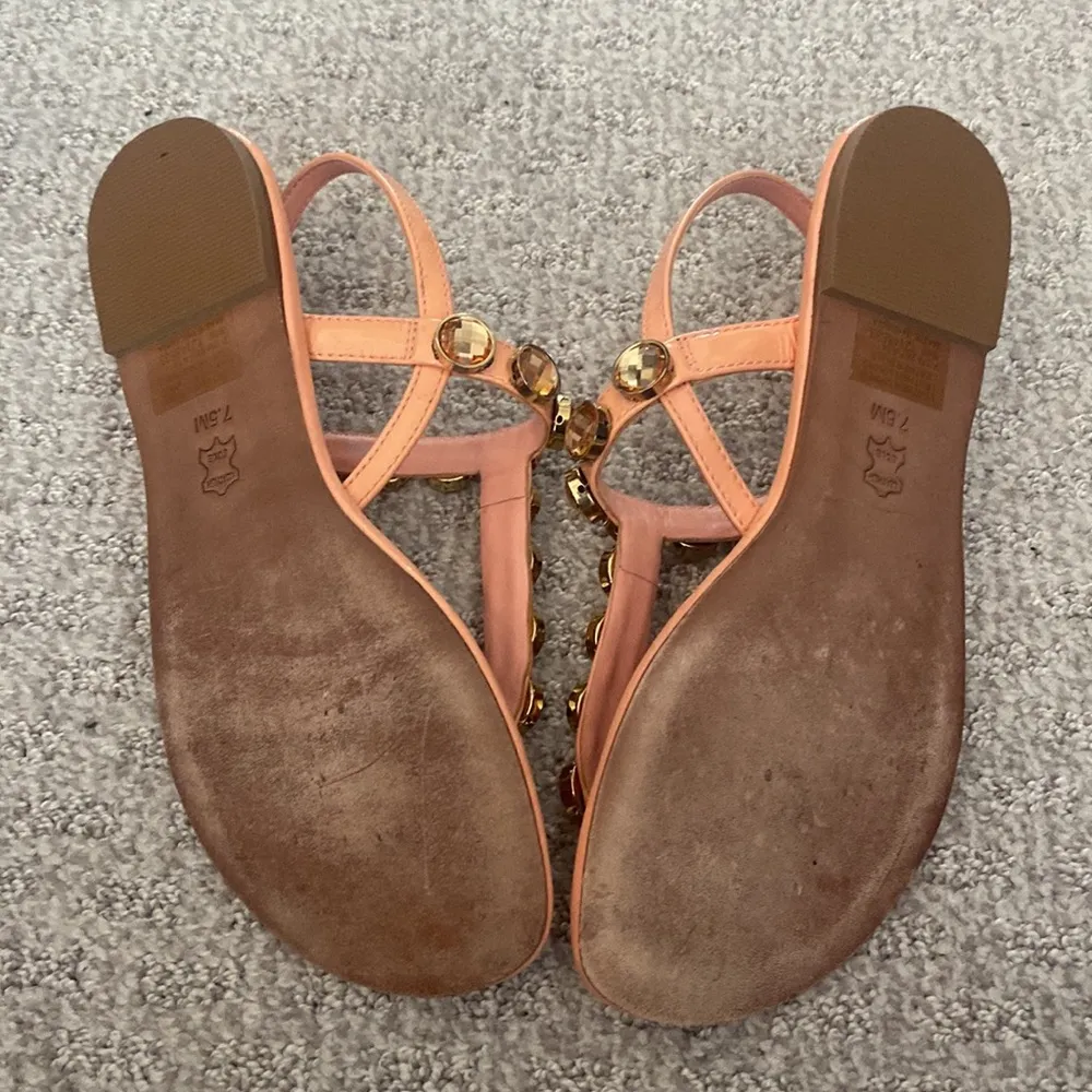 Tory Burch Patent Jeweled Sandals Sz 7.5 - Image 5