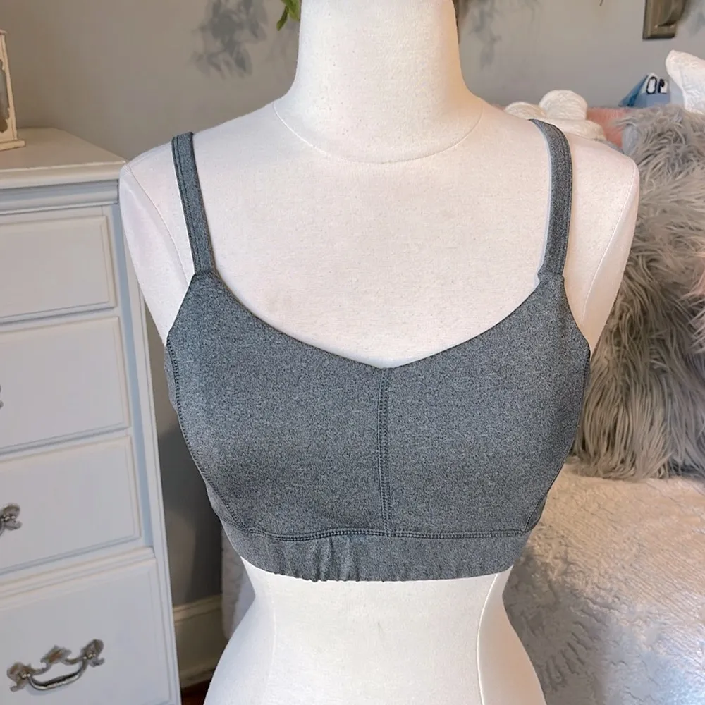Sports Bra Gray XS Criss Cross Back - Image 2