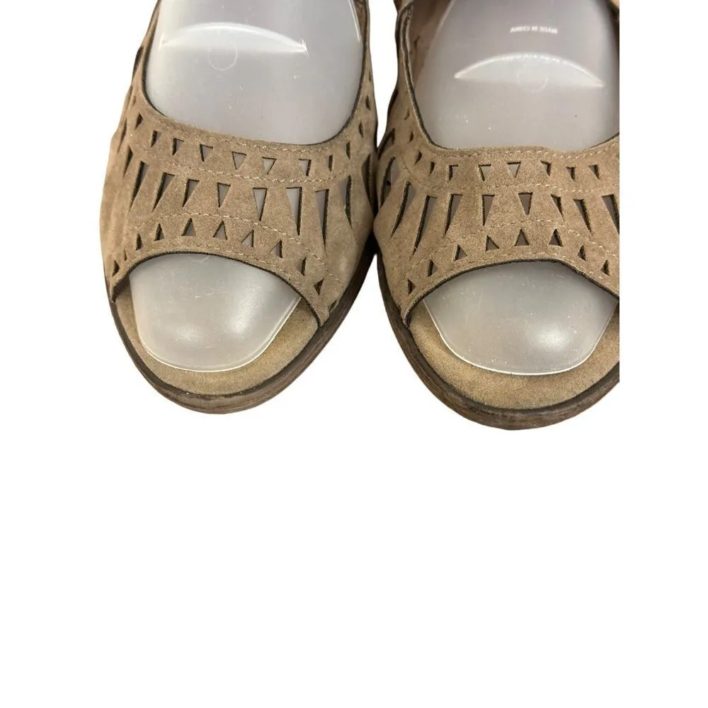 Women’s Breckelle's Gabby 11 Laser Cut Stack Lace Up Heels Beige Size 10 Sk2688 - Image 15