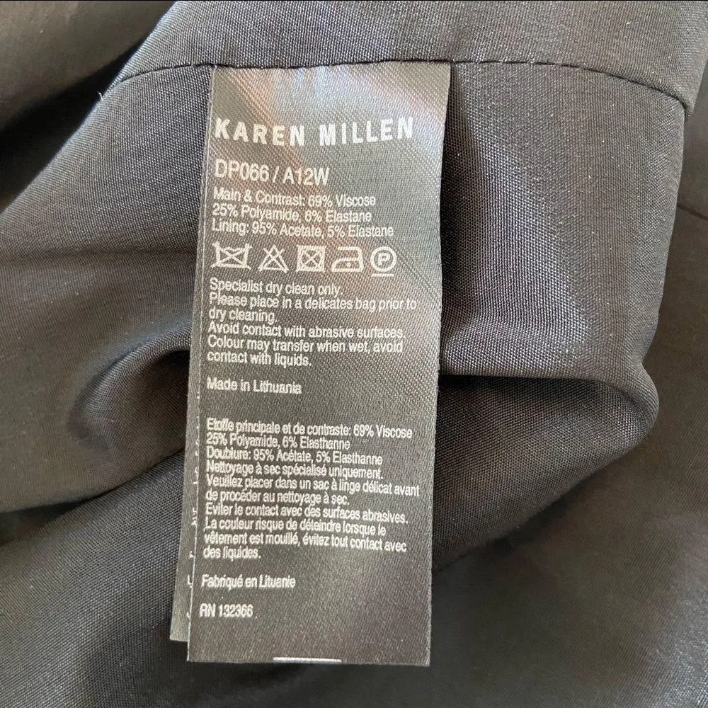 Karen Millen Black Brown Snake Print Bodycon Dress Size 6 - Image 8