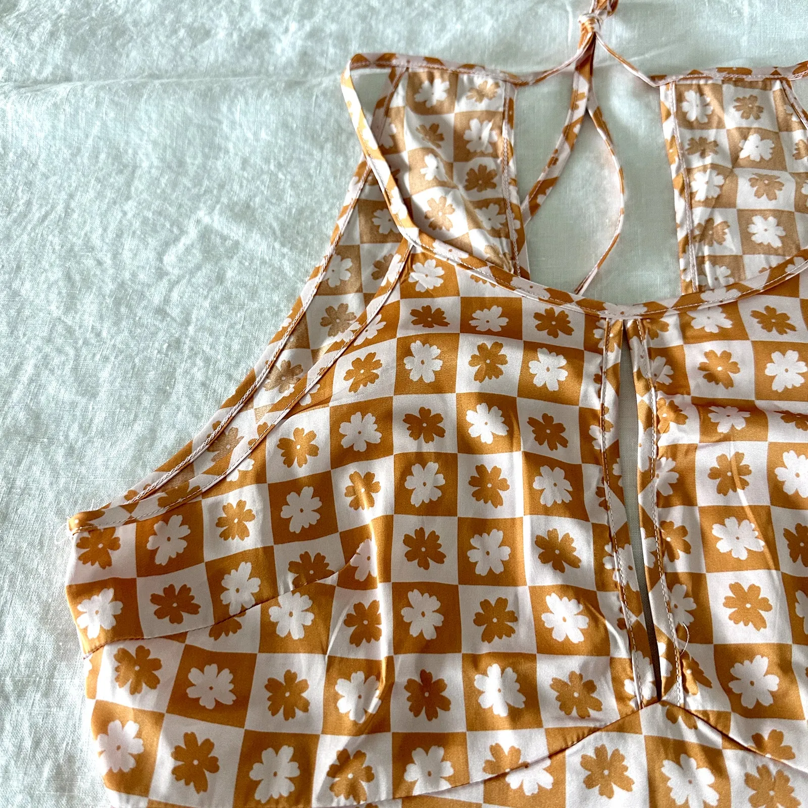 Altar'd State Floral Checkered Crop Top - Image 3