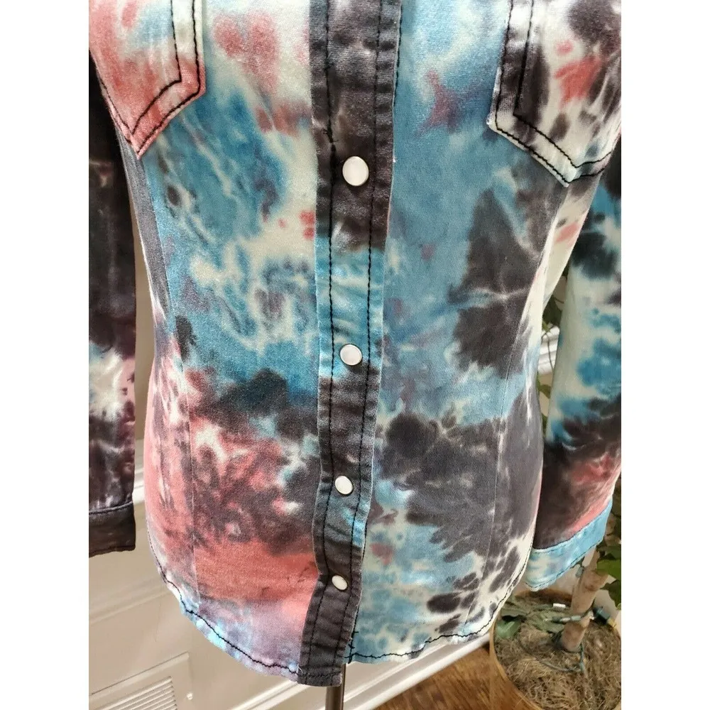 Monkey Ride Jeans Women's Multicolor Cotton Long Sleeve Collared Casual Jacket M Size M - Image 4