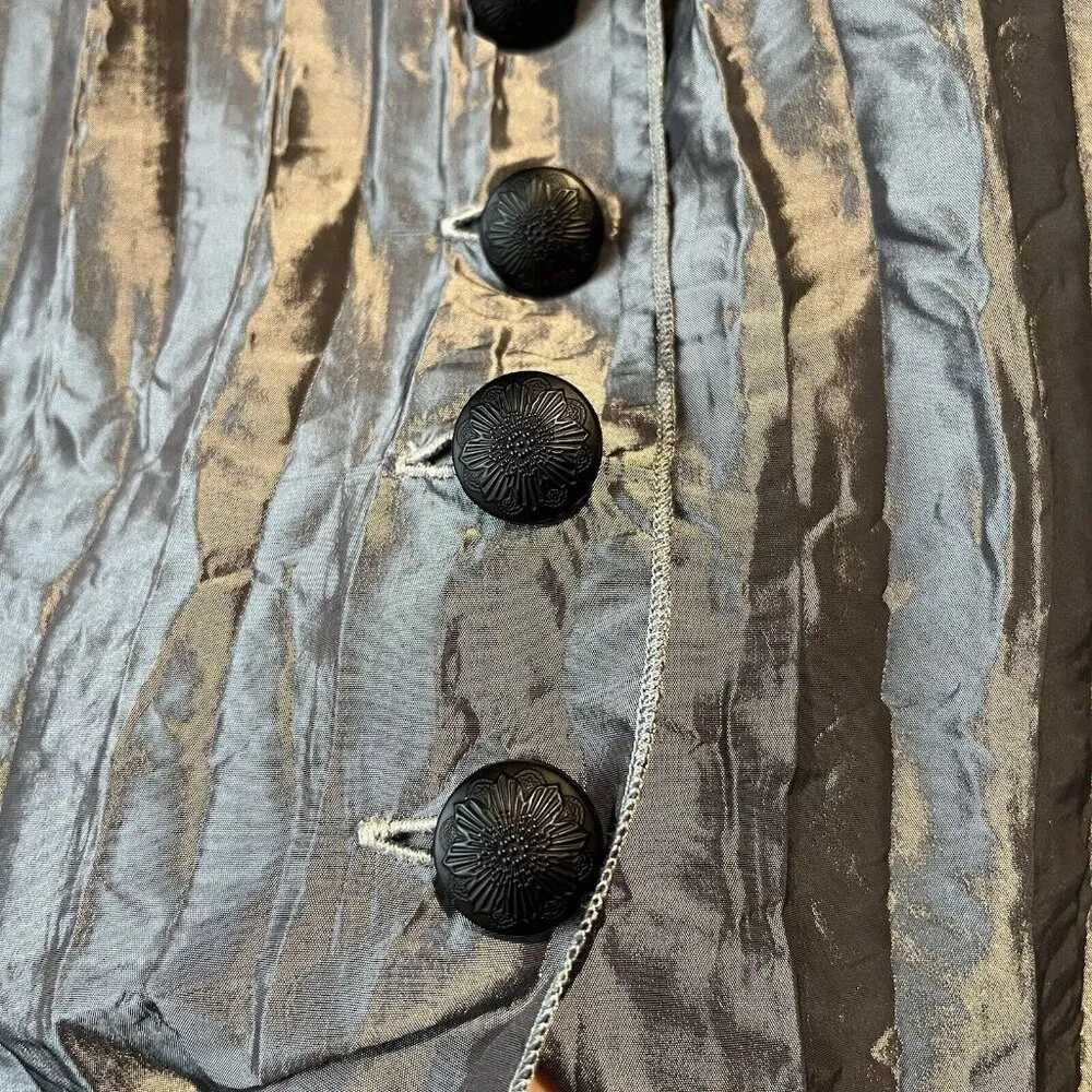 Silver Jacket accordion pleat New Years‎ holiday Christmas Party disco retro - Image 2