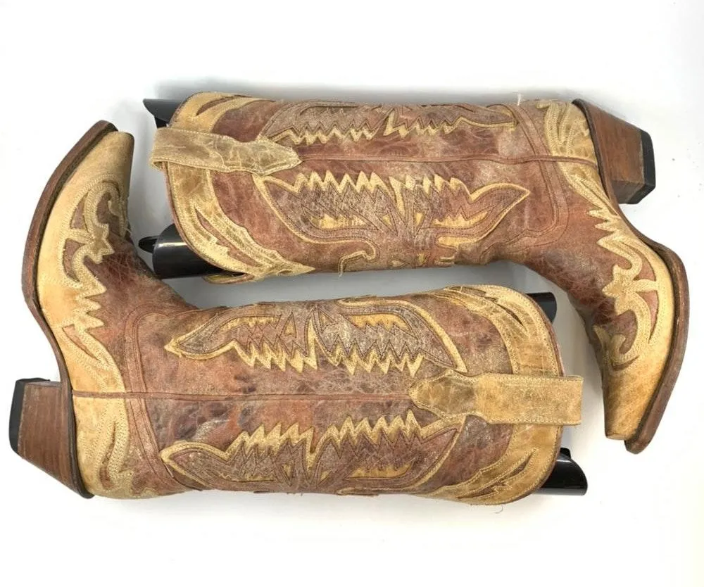 Corral Distressed patchwork leather cowgirl boots - Image 5