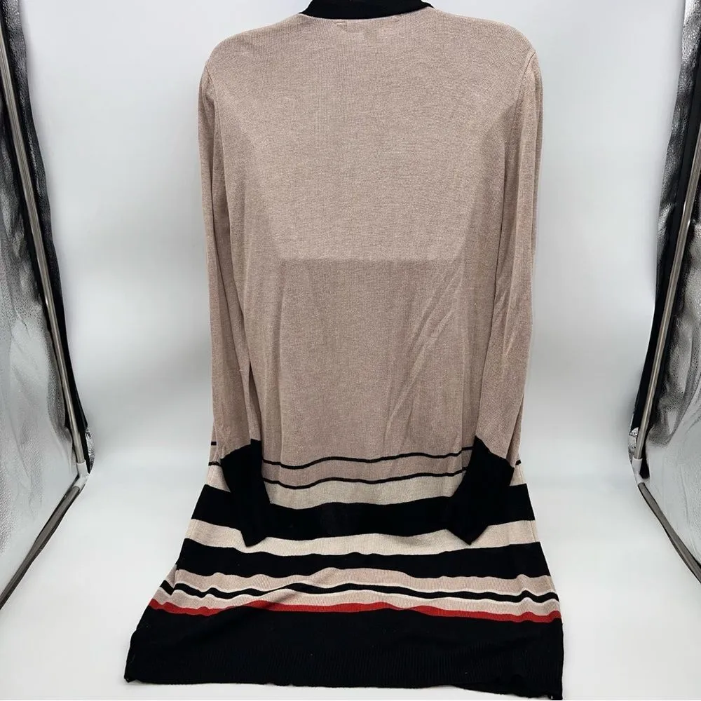 Valerie Stevens Women's Long Cardigan Sweater w/Front Pockets Color Block-Size S - Image 4