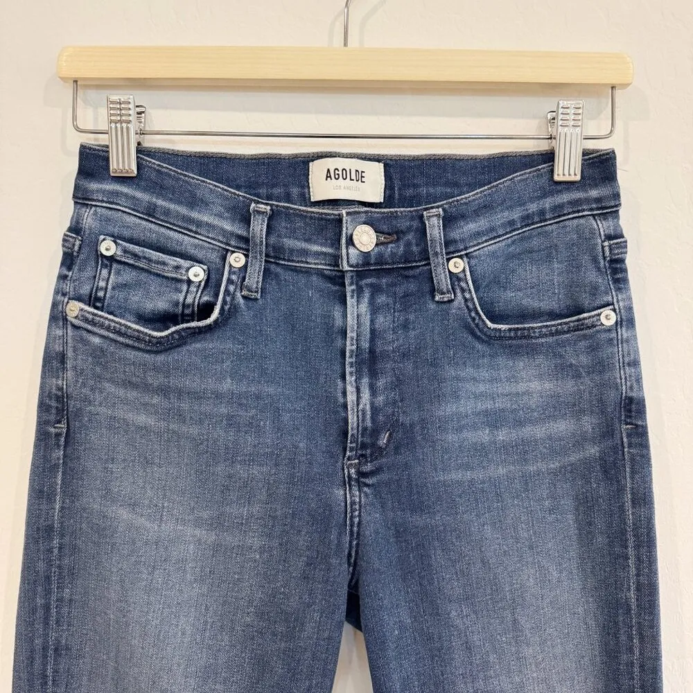 Agolde Sophie High Rise‎ Skinny Reverb Faded Blue Ankle Jeans Casual Size 27 - Image 3