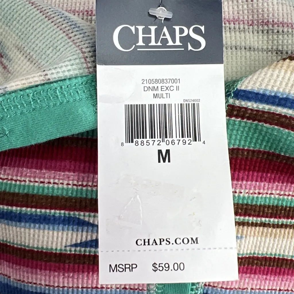 Ralph Lauren Chaps Sz M Aztec South Western Thermal Henley Top 100% Cotton Boho Green Size M - Image 7