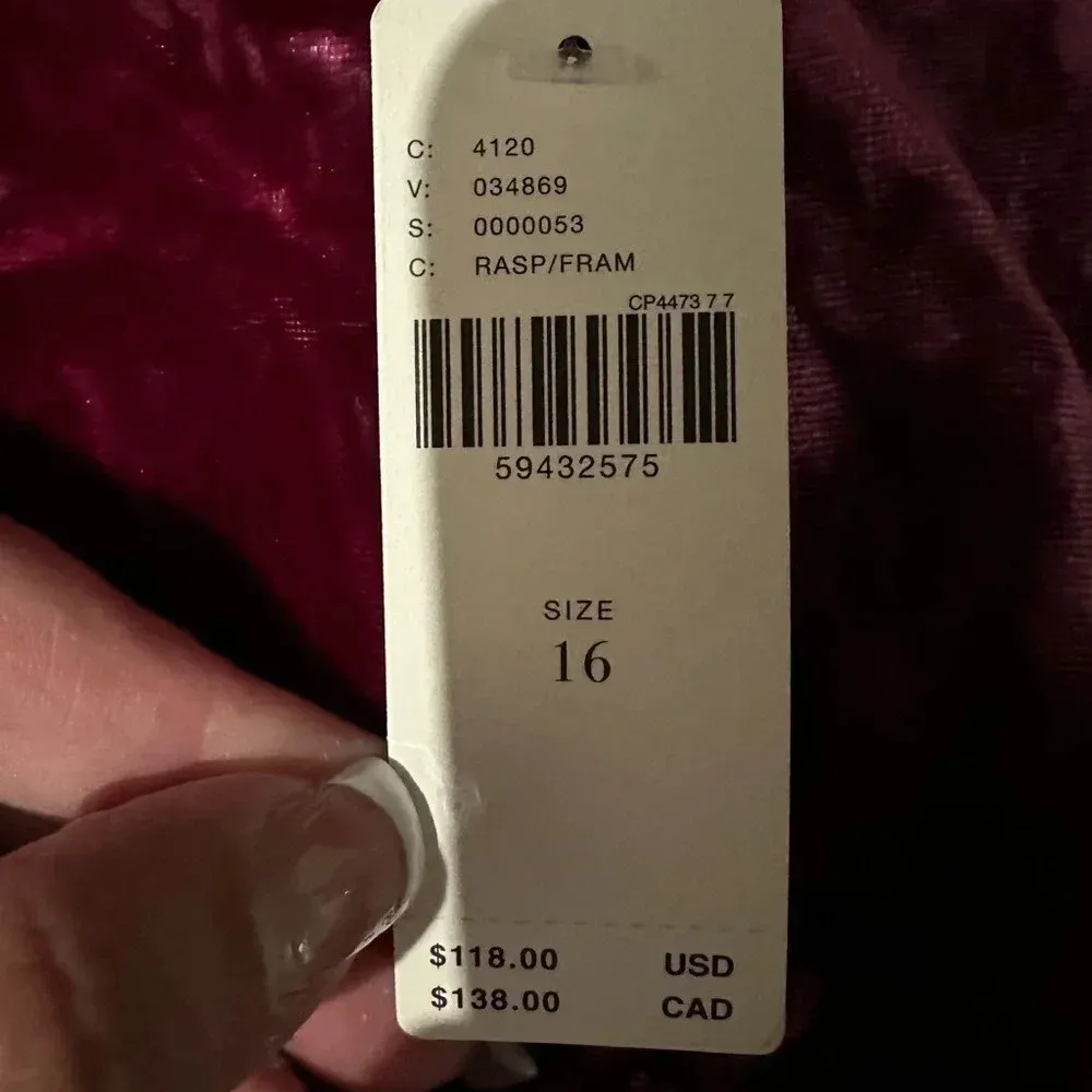 Anthropologie Montie Connie Velvet Mini Skirt Raspberry Plus Size 16 NWT - Image 8