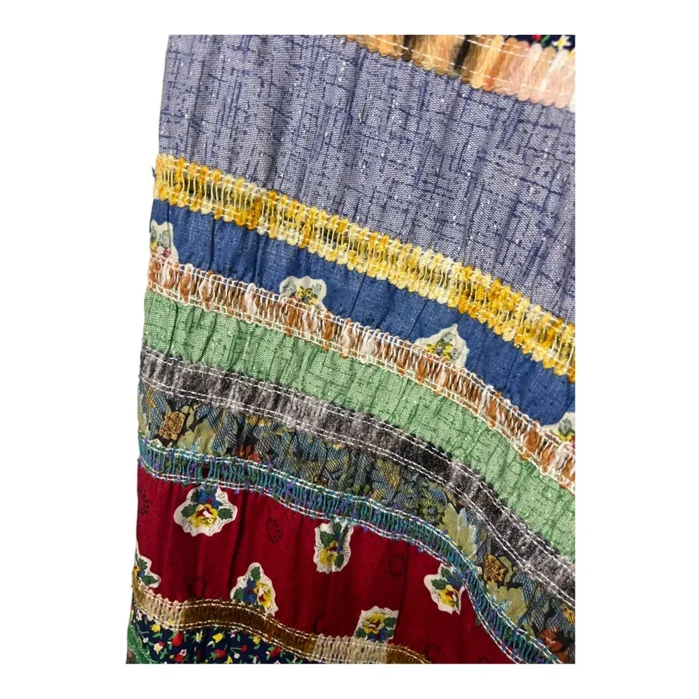 70’s Vintage Patchwork Boho Skirt Yellow - Image 5