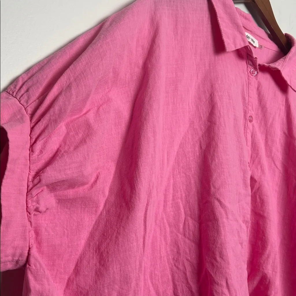 DAY + MOON|Oversized Bubble Sleeve Top sz L Pink Size L - Image 4