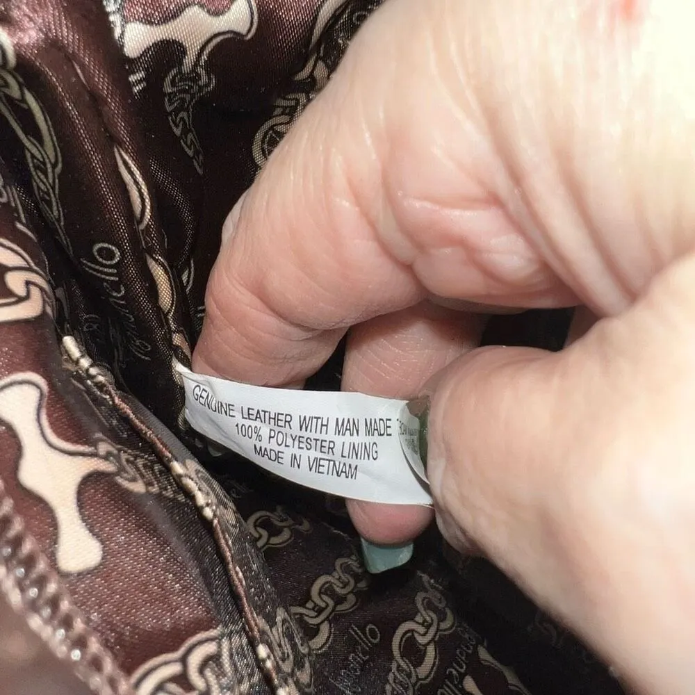 Tignanello Color Blocked Leather Outside Wallet Pocket Convertible Crossbody Bag Brown - Image 13