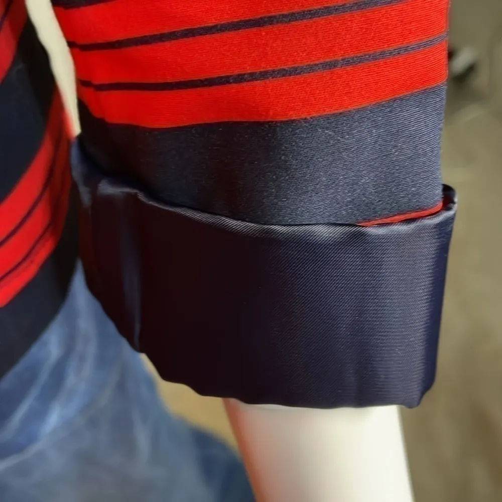 Gap Academy Blazer Women’s Size 8P Red and Deep Navy Striped - Image 8