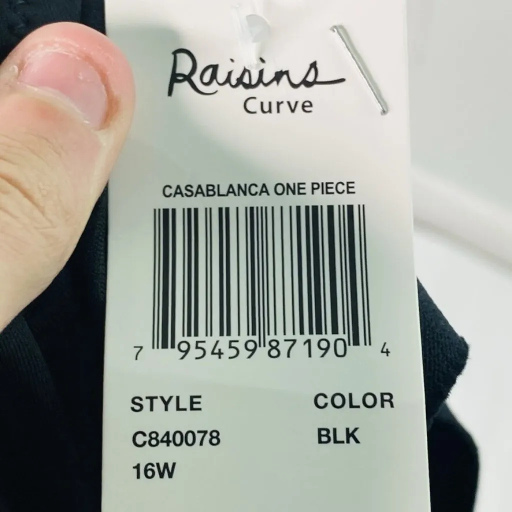 Raisins Curve $94 Black Casablanca High Neck One Piece Swimsuit Size 16W - Image 5