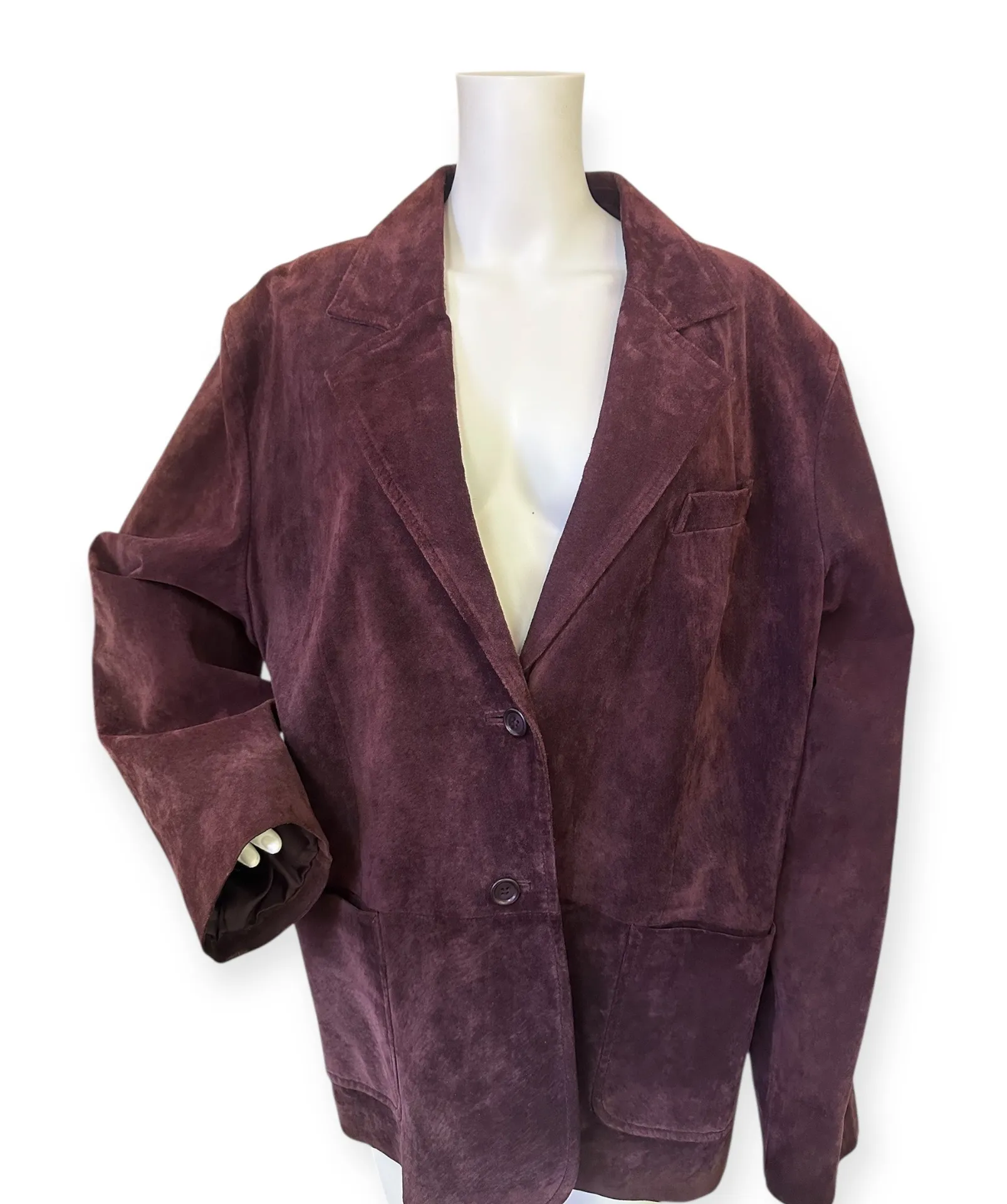 Vintage Margaret Godfrey Women's Purple Leather Jacket Size 3X - Image 1