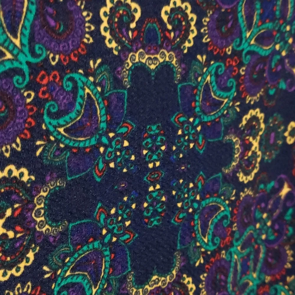 LuLaRoe 2X Amelia Navy Dress w/ Multi-Color Paisley - Image 2