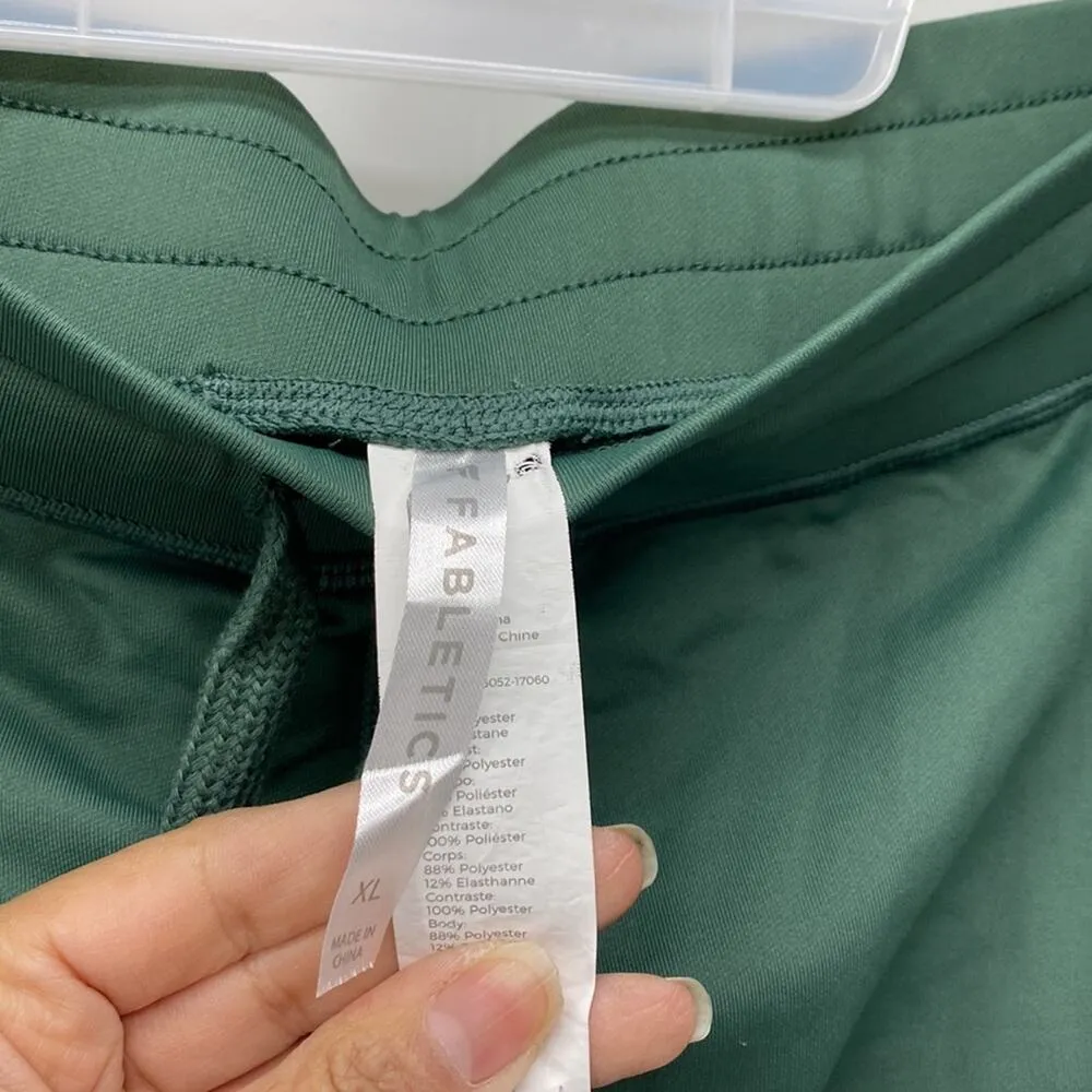 Fabletics green side pockets high waisted ankle length draw string elastic waist - Image 2